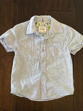 Denim and Flowers Blue Short-Sleeve Button-Down Shirt! Worn one time!
